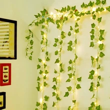 1 Peça 2m/5m/10m Artificial Ivy Garland String Lights, Pendurado Flores Guirlanda Luzes de Fadas para Festa, Quarto, Casamento, Escadas, Corrimão, Varanda, Corredor, Parede, Decoração Interna