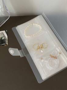 1pc Jewelry Storage Bag, Oxidation-Resistant Jewelry Collection Album (Excluding Mini Sealed Bags & Jewelry), Desk Drawer-Style Storage Box, Transparent Necklace Bracelet Ring Jewelry Pouch, Bag, Collection Album
