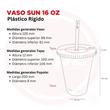 Paquete 10 Vasos Reusables Tipo Star Para Bebida Fría Mini 16 Oz - Rojo - Ver 3