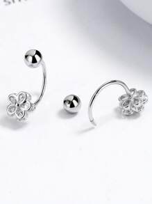 1 pièce Anneau de nombril en argent sterling S925 avec zircone cubique. Petit bijou de nombril en argent pour le nombril