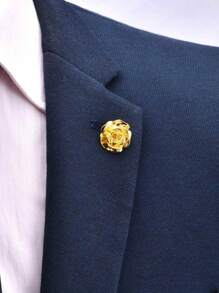 1 件优雅优质玫瑰胸针，男士时尚翻领装饰配饰，适合日常佩戴 - 胸針 - 查看 3