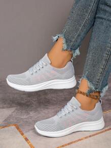 Novo estilo de tênis de corrida casual de malha para mulheres, tênis esportivos de viagem