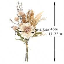 1pc Artificial Flower Bouquet, Floral Design Decor, Artificial Flowers, Wedding Bride Bouquet, Table Center Piece, Suitable For Rustic Home Decor, Indoor Vase Flowers Desktop Decorations (Blue & White) Gifts Birthday Graduation