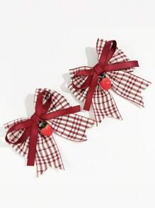 2pcs Kids Cute Sweet Bowknot Ponytail Clips, Little Girls Princess High Ponytail Hair Accessories