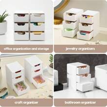 1pc Mini Desk Organizer Box For Beads, Jewelry, Cosmetics And Craft Supplies, Small Drawer Storage For Desk Organization, Suitable For Office, Arts, Crafts, DIY Accessories, Gift For Teenage Girls Back To School