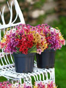 6 Bundles Artificial Flowers For Outdoor,No Fade Fake Plastic Flowers Faux Plants For Decoration Hanging Planters Indoor Outside Garden Porch Window Box Home Wedding Farmhouse,Outdoor Decoration,Outdoor Decor,Garden Decor