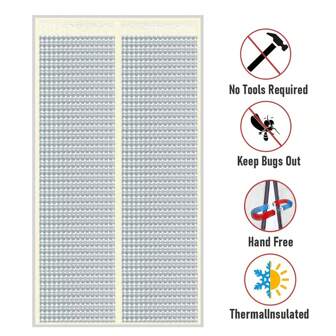 Magnetic Heat-Insulating Door Curtain That Prevents Cold/Hot Air From Entering EVA Door Curtains For Air-Conditioned And Heated Rooms, Home Kitchens - Clear