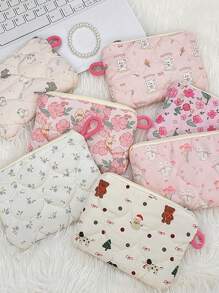 卡通绗缝钱包 小物件手拿包 收纳包 女孩化妆包 花包 钱包 零钱包 钱包 迷你钱包 零钱包 - 彩色 - 查看 3