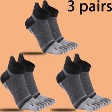 3 pares de calcetines con dedos para hombre de colores variados, cómodos, suaves y transpirables, adecuados para actividades deportivas y uso casual diario
