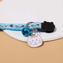 1 件可调节卡通猫项圈带铃铛，聚酯纤维，可拆卸扣 - 必备，猫和小型犬的宠物配件 - 彩色 - 查看 7