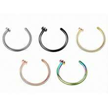 1/3/5Pcs Women Fake Piering Nose Ring Lip Ring 14K Golden Fashion Punk Non Piercing Nose Clip Stainless Steel Perforation Septum Body Jewelry