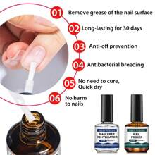 MEET ACROSS 5pcs Gel Nail Polish Set, Includes 15ml Acid-Free Acrylic Base Coat, Nail Dehydrator, 7ml Gel Base Coat, No Wipe Top Coat And Matte Top Coat, Removable UV/LED Gel Nail Polish, Manicure Set, Nail Care, DIY Nail Salon, Gift For Women Nails - 彩色 - 查看 3