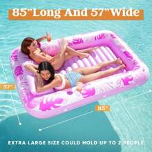Sloosh-L/XL Inflatable Tanning Pool Lounge Float With Cup Holder, 70"X46"/85″ X 57″ More Large Sun Tan Tub Adult Pool Floats Raft