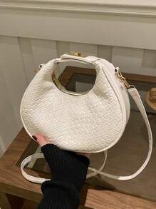 Fashionable Solid Color Woven Pattern Embossed Handbag With Casual And Simple Elegant, Suitable For Shopping, Wallets, Shopping, Young Women, College Students, Newcomers, White-Collar Workers. They Are Very Suitable For Offices, Universities, Work, Business, Commuting, Outdoor Activities, Travel, And Outings