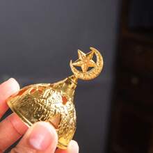 1 件金色星星和月亮香座，便携式迷你阿拉伯香炉，餐厅、商店、派对、节日的家居装饰 - 金色 - 查看 5