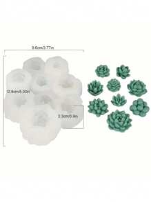 1 个 9 腔硅胶模具适用于蜡烛、树脂工艺品制作 - 白色 - 查看 2