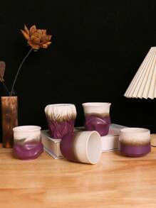 1pc 180ml陶瓷渐变紫咖啡杯耐高温陶瓷马克杯情侣杯家用早餐牛奶杯饮料杯办公室水杯咖啡拿铁杯香薰杯生日礼物杯送爸爸妈妈开学礼物