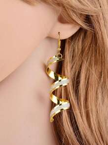 2 stuks modieuze overdreven matte glitter spiraalvormige oorringen