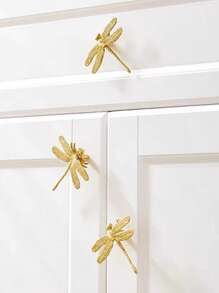 4 piezas de tiradores de gabinete de estilo moderno estadounidense en color dorado, adecuados para gabinetes, cajones, armarios, alacenas, cómodas, estantes para zapatos, hechos de material de cobre puro. Incluye tornillos. - Dorado - Ver 4