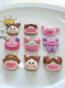 10/30pcs Random Mix Cartoon Funny Exaggerated Mouth Handmade DIY Cream Gel Phone Case Sticker Decorative Resin Accessories - Simulation - View 2