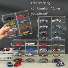 4pcs 1/64 Scale Matchbox Car Model Display Box Can Hold 32 Toy Cars Storage Box, Dustproof, Transparent Matchbox Toy Car Display Box