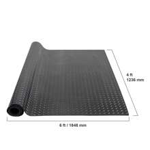 KFFKFF Diamond-Plate Rubber Flooring Roll, 3 Mm X 4 Ft X (6 To15) Ft Garage Floor Mat, SBR Rubber Garage Flooring Roll, Easy To Clean, Diamond Plate Rubber Mat For Under Cars, Garage Industry Gym, Black