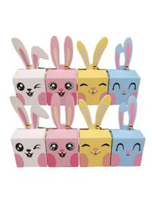 12pcs/Pack Easter Bunny Design Gift Box Package For Party Favors