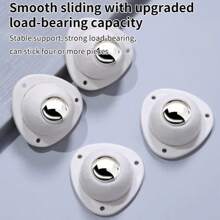 4Pcs/Set Self Adhesive Caster Wheel 360 Swivel Heavy Duty Moving Furniture Casters Mini Mute Plastic Rolling Pulley,School Supplies,Back To School