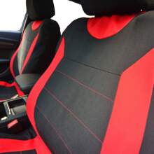 5 Full-Seat Car Seat Cover Universal Style 2 Front Seats 1 Backrest 1 Back Cushion 5 Head Caps Multiple Colors Optional Thin Polyester Fabric 2 Mm Sponge
