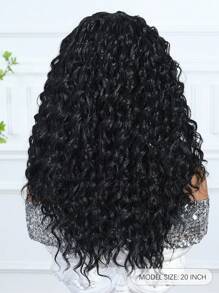 Natural And Realistic High Quality Women's Chemical Fiber Hairband Wig Black 20-Inch Long Curly Hair Hairband Wig Synthetic Heat Resistant Fiber Material Suitable For Holiday Travel Family Party Role Play Daily Wear - Black - View 7