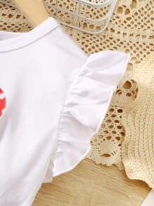 Đầm công chúa không tay cổ tròn in hình trái tim và chấm bi thời trang cho bé gái, phù hợp cho trẻ em từ 4-7 tuổi, mặc ngoài trời, dạo phố, đi học, mặc hàng ngày - Đỏ - Xem 5