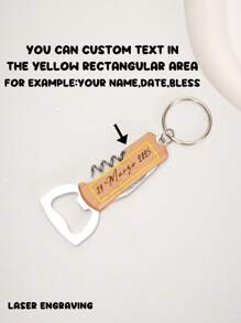 Customization 10pcs 3-In-1 Multi-Function Bottle Opener - With Key Ring Can Be Carried Around, Laser Engraving Custom Text, Personalized Birthday Gifts, Father's Day, Mother's Day Gifts The Best Choice,Multi-Functional, Ornamental,Anti-Mold,Adorable,High-Quality,Cute,Custom,Personalized,Unique,Ideal Gifts For Him,Ideal Gifts For Her,Her,Girlfriend,Family,Friends,Son,School Students,Workers,Kids,School,Home,Office,Tea Room - Multicolor - View 2