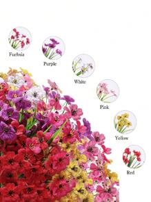 6 Bundles Artificial Flowers For Outdoor,No Fade Fake Plastic Flowers Faux Plants For Decoration Hanging Planters Indoor Outside Garden Porch Window Box Home Wedding Farmhouse,Outdoor Decoration,Outdoor Decor,Garden Decor