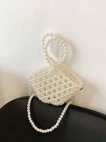 Children's Pearlweed Basket Handbag Including Shoulder Strap
