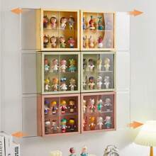 1pc Mini Toy Display Rack, Wall Mounted Storage Box, Display Case For Collectibles, Doll Display Shelf, Desktop Display Organization Box, Organizer Supplies Desk Storage Organization,Makeup Organizer,Organizer,Storage Organizer,Skin Care Organizer,Office Storage,Stationery Organiser,Nail Storage,Bedroom Decor - Multicolor - View 4