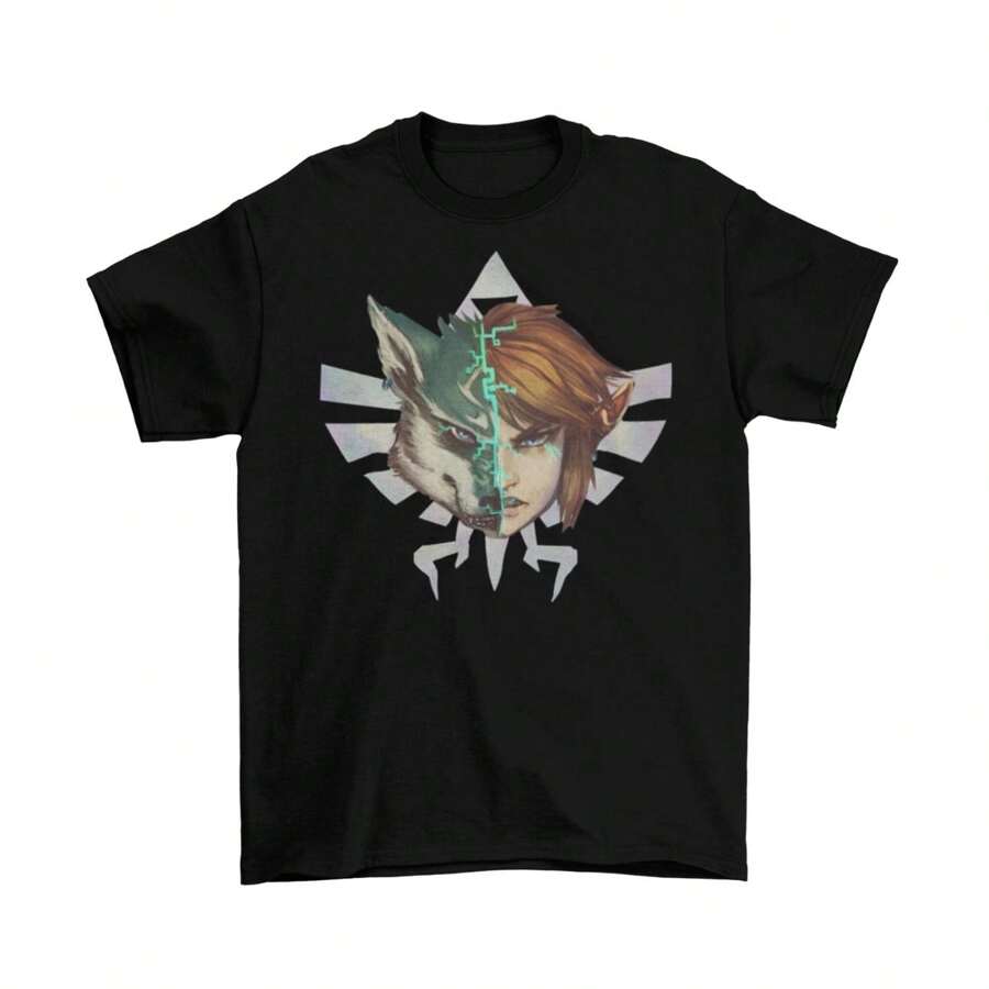 Of Zelda Wolf T-Shirt Unisex Cotton Adult Funny Twilight Link Game New - Black - View 1
