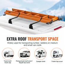 Trailer Ladder Rack, 2/3 Crossbars Adjustable Roof Rack, 400-800 Lbs Capacity Heavy-Duty Steel/Aluminum, Fit For Multiple Brand And Model Trucks, Length 35.8"-81.1" - 60", 2 Crossbars Ladder Rack, 500 Lbs Capacity - View 2