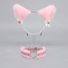 Handmade Cosplay Accessory Set - Fox Ears, Cat Ears Headband, Lace Bowknot , Bell Choker