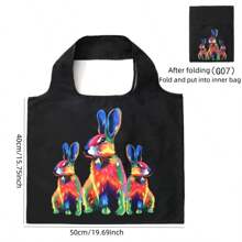 1Pc Shopping Bag Printing Animal High-Capacity Portable Fold Shopping Bag Travel Storage Bag For Household Shopping Buy Groceries Travel Portable Convenient Storage