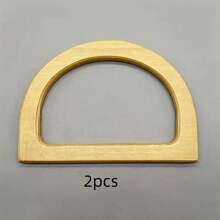 1 对高端木质手提包手柄，圆形 D 形竹木钱包配件 - 彩色 - 查看 7