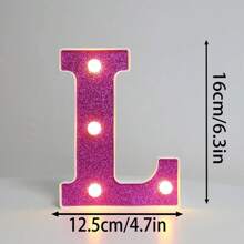 16厘米紫色LED字母灯，包含26个字母灯和0-9数字灯，适用于情人节家居卧室装饰、生日派对装饰、婚礼、酒吧、周年纪念、圣诞节等节日氛围营造。 - 黃色 - 查看 16