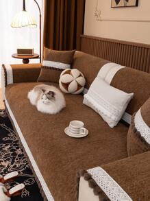 1件装四季通用沙发坐垫套,现代简约防尘防滑雪尼尔沙发垫,可水洗沙发套,保暖防褪色,宠物友好,适用于卧室、办公室、客厅、L型沙发(1/2/3/4座) - 駝色 - 查看 5