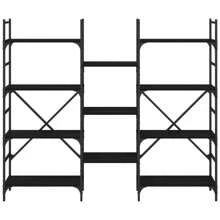 Bibliothèque noire 160x28,5x136,5 cm en bois d'ingénierie