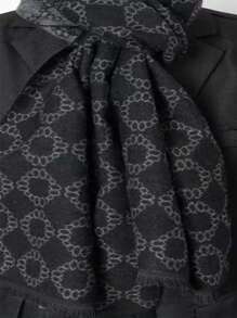 1pc Men's Cashmere Plaid & Striped Pattern Business Versatile Long Scarf