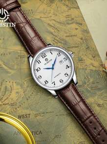 OCHSTIN Luxuriöse klassische einfache automatische Uhr, automatische mechanische Armbanduhr mit arabischen Ziffern Zifferblatt und Kalender, Herren Uhr