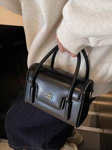 2025 Women Classic Solid Color Handbag, Adjustable Strap Crossbody Bag, Fashion Letter Print Tote For Dating, Shopping And Commuting, Spring Summer Autumn Winter