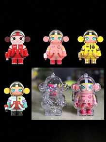 1 pièce Porte-clés pendentif en acrylique de figurine d'astronaute MOLLY avec insert de poupée - coque de protection transparente, accessoire de sac pour Pâques, Thanksgiving, Noël, Halloween, Nouvel An (poupée non incluse)