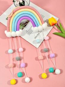 1 szt. Kolorowe ręcznie tkane tęczowe dekoracje, sznurki kulkowe, tęczowe zawieszki ścienne z makaroników, kolorowe dekoracje domu w stylu boho, artykuły imprezowe, pokoje dziecięce, żłobki, zawieszki do klas, wystrój pokoju, wystrój domu
