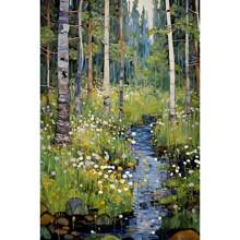 1 幅抽象花卉帆布画现代花卉印刷海报墙壁艺术画适用于客厅家居卧室装饰教室无框架