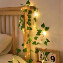 1 Peça 2m/5m/10m Artificial Ivy Garland String Lights, Pendurado Flores Guirlanda Luzes de Fadas para Festa, Quarto, Casamento, Escadas, Corrimão, Varanda, Corredor, Parede, Decoração Interna